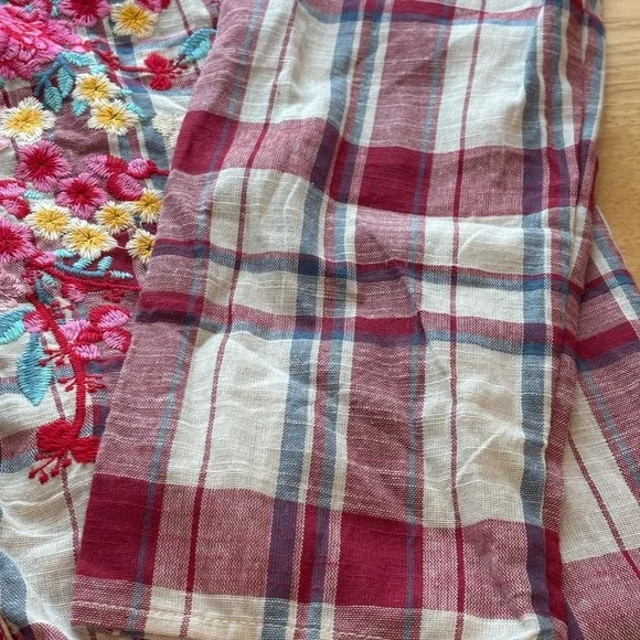 NWT Savanna Jane Blue and Red Plaid Shirt Small - Picture 6 of 7